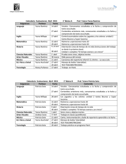 Calendario de Evaluaciones: Abril de 2015