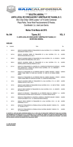 Martes 10 de Marzo - Junta Local de Conciliacion y Arbritaje en