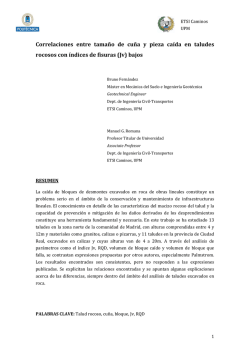 Correlaciones entre tamaño de cuña y pieza caída en
