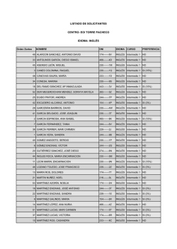 LISTADO DE SOLICITANTES CENTRO: EOI TORRE PACHECO