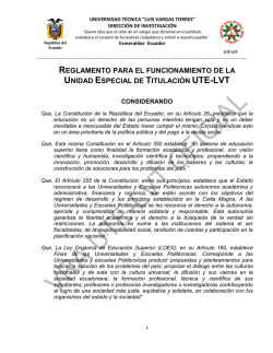 Nueva Unidad de Titulación de la UTE-LVT