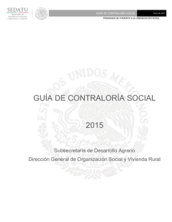 guía de contraloría social - Secretaría de Desarrollo Agrario