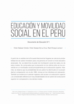 Educación y Movilidad Social en el Perú