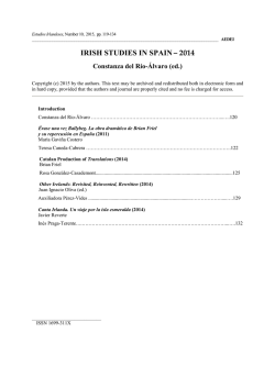 IRISH STUDIES IN SPAIN– 2014