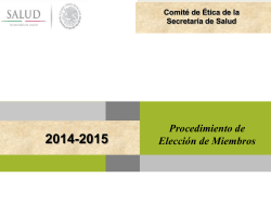 Procedimiento de Elección 2014 - 2015