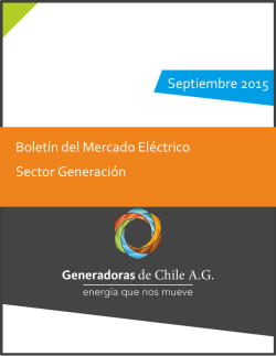 Septiembre 2015 Boletín del Mercado Eléctrico Sector Generación