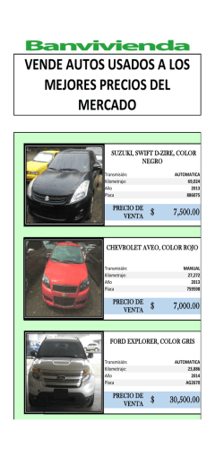 vende autos usados a los mejores precios del mercado