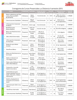 Cronograma de Cursos Presenciales y a Distancia II semestre 2015