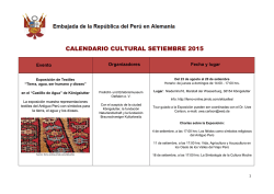 Calendario Cultural - Botschaft der Republik Peru