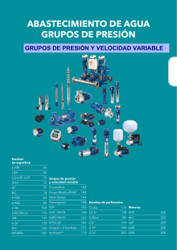 ABASTECIMIENTO DE AGUA GRUPOS DE PRESIÓN