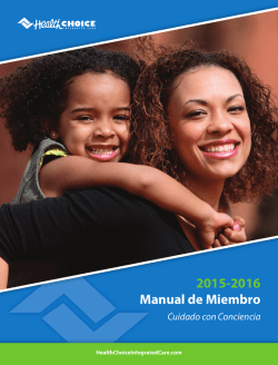 2015-2016 Manual de Miembro - Health Choice Integrated Care