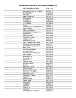 Instituciones Financieras Miembro de la Red de ACH