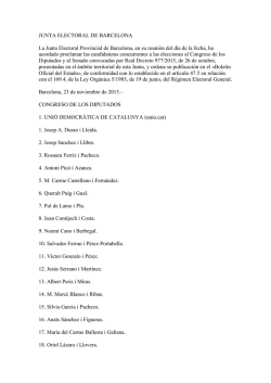 PDF. Candidatures eleccions generals 2015