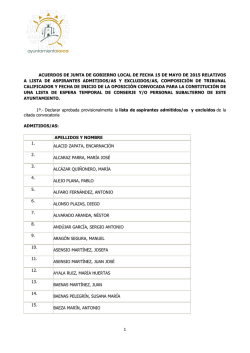 LISTA DE ADMITIDOS, TRIBUNAL YFECHA CONSERJE