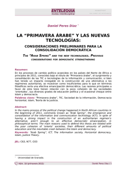 LA “PRIMAVERA ÁRABE” Y LAS NUEVAS