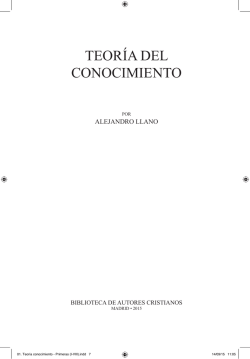 TEORÍA DEL CONOCIMIENTO - Biblioteca de Autores Cristianos