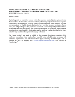 TRANSLATING PLEA AND PLEA BARGAIN INTO SPANISH: A