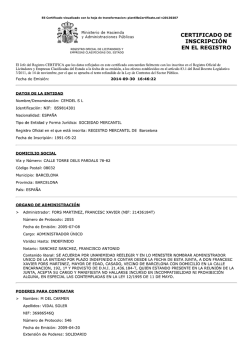 Certificado de inscripci&oacute;n ROLECE.