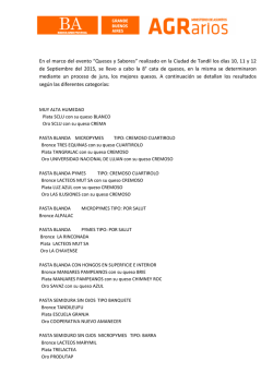 “Quesos y Sabores” realizado en la Ciudad de Tandil los días 10, 11