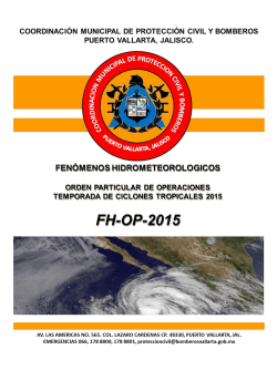 Plan de Operaciones para Huracanes y Tormentas Tropicales