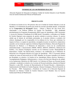 INFORME DE LOS 100 PRIMEROS DIAS 2015