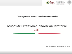 Grupos de Extensión e Innovación Territorial GEIT