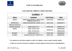 LISTADO DE LIBROS PRIMARIA 2015:2016