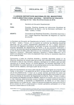 II JUEGOS DEPÜRTIVÜS NACIONALES DEL MAGISTERIO
