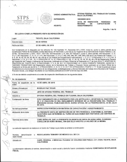 UNIDAD ADMINISTRATIVA: OFICINA FEDERAL DEL TRABAJO EN