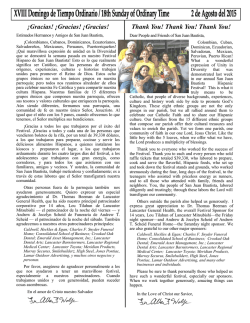 Bulletin 08-02-2015 - Iglesia Católica San Juan Bautista