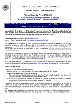 Guía de Matrícula - Facultad de Ciencias Matemáticas