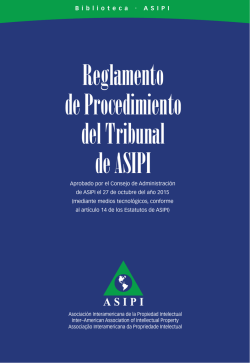 Reglamento de Procedimiento del Tribunal de ASIPI