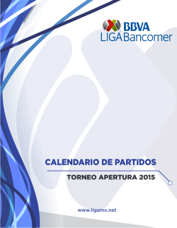 CALENDARIO DE PARTIDOS