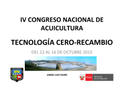 Tecnología Cero-recambio - Acuicultura, Congreso y Conferencia