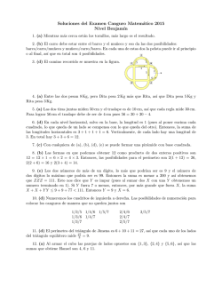 Soluciones del Examen Canguro Matemático 2015 Nivel Benjam´ın
