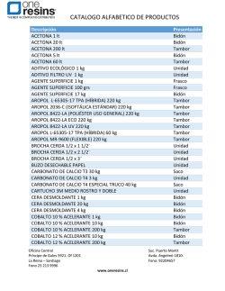 CATALOGO ALFABETICO DE PRODUCTOS