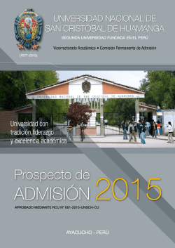 Prospecto de Admisi&oacute;n 2015 - Universidad Nacional De San