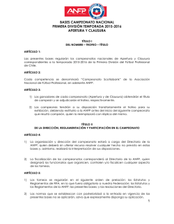bases del Campeonato de Primera División 2015-2016