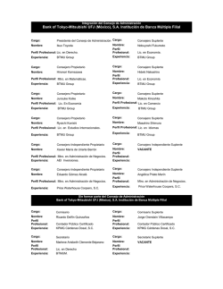 Consejo de Administraci&oacute;n - Bank of Tokyo