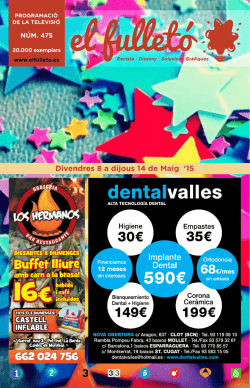 Divendres 8 a dijous 14 de Maig `15