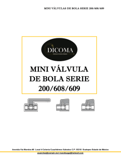 MINI VÁLVULA DE BOLA SERIE 200/608/609