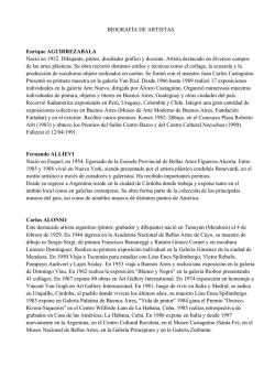 BIOGRAFÍA DE ARTISTAS