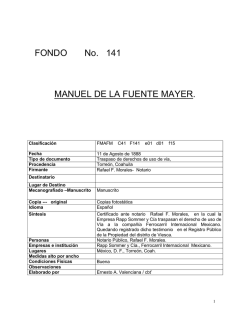 FONDO No. 141 MANUEL DE LA FUENTE MAYER.