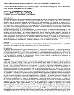 224 Interrupción del lenguaje bacteriano como una alternativa a los