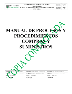 manual de procesos y procedimientos compras y