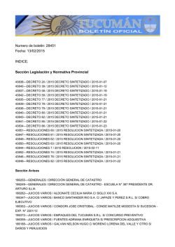 Numero de boletin: 28451 Fecha: 13/02/2015 INDICE: Sección