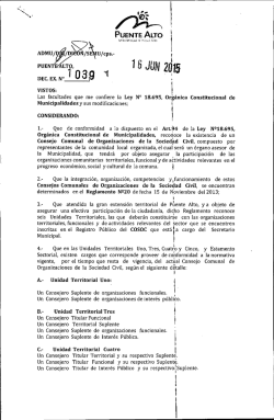 jueves, 18 de junio de 2015 - Municipalidad de Puente Alto