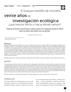 veinte añosde investigación ecológica