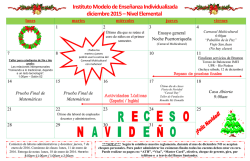 Instituto Modelo de Enseñanza Individualizada diciembre 2015