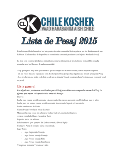 Lista general - Kosher Chile